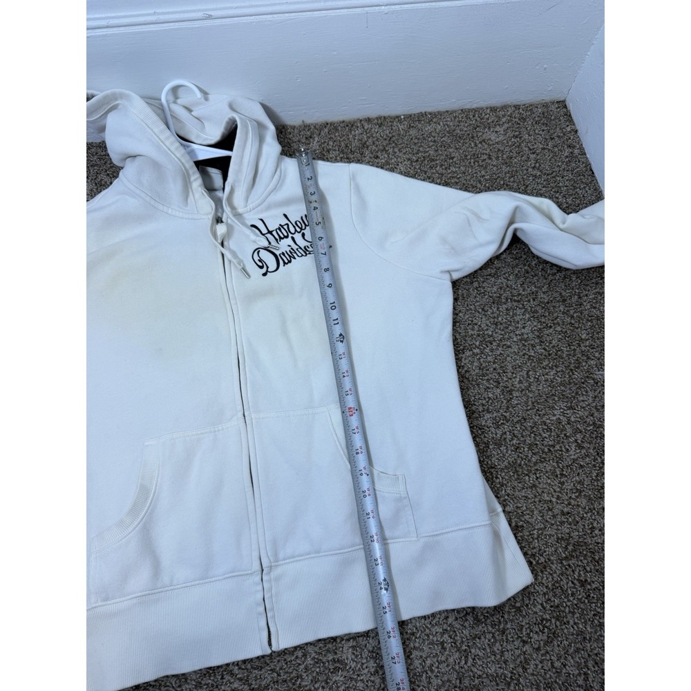 VTG Harley-Davidson Women's White Full Zip Fleece Hoodie size 2XL - Picture 10 of 10